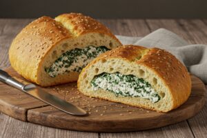 Pão Recheado com Ricota e Espinafre