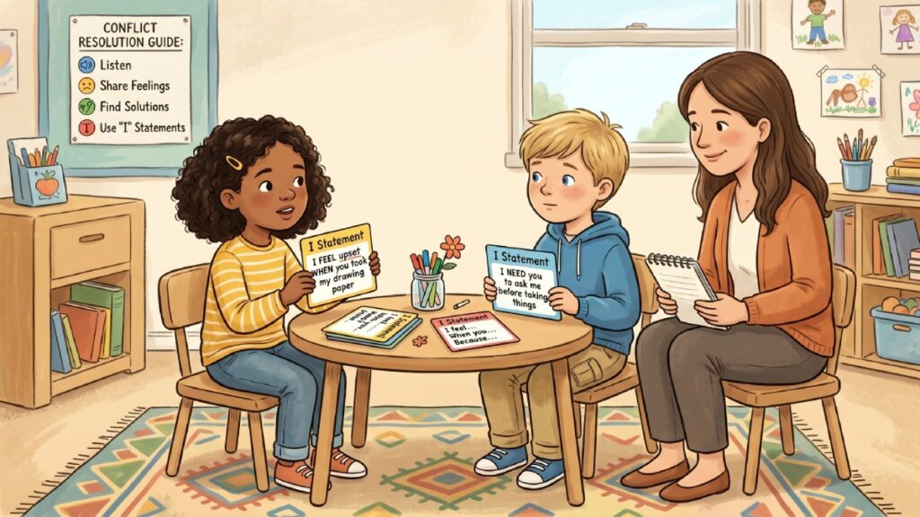 I statement conflict resolution activity children relationship skills